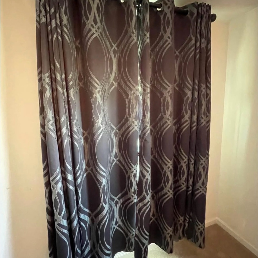 Elegant Gray/Blue Patterned Curtains from JCP
